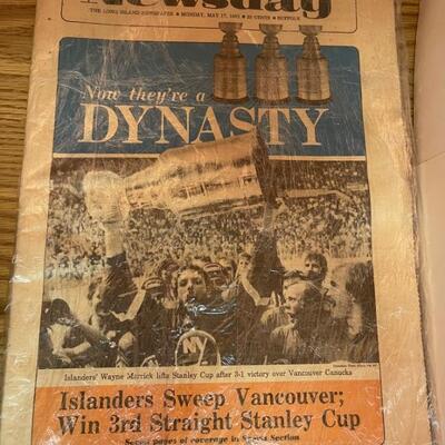 Vintage Stanley Cup hockey newspaper