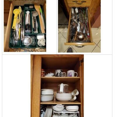 More kitchen utensils, mugs and servingware. 