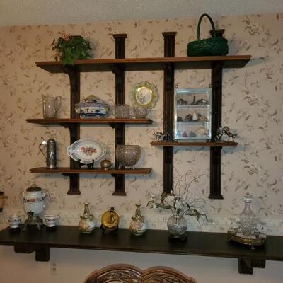 So many beautiful display items.  The shelving is also for sale!