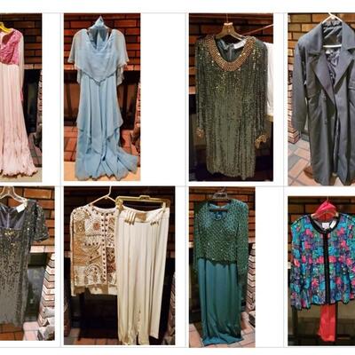 Vintage clothing some with sequins - fancy! 