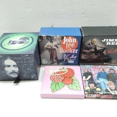 #2594 â€¢ (5) CD Box Sets: Includes George Harrison The Dark Horse Years 1976-1992, John Lee Hooker the Vee-Jay Years 1955-1964, Jimmy...