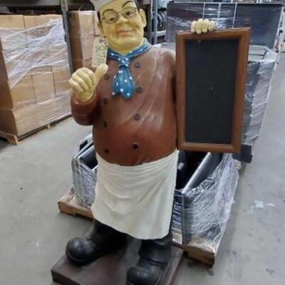 #2714 â€¢ Cook Statue Decor with Chalkboard