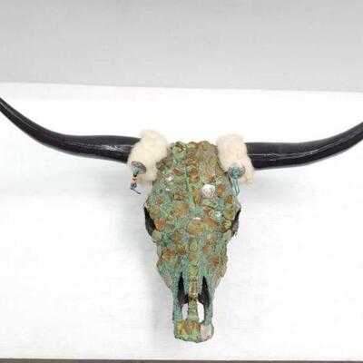 #2192 â€¢ Turquoise Slab Skull