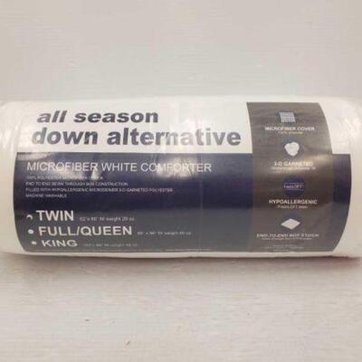 #1540 â€¢ New! All Season Down Alternative Twin Microfiber White Comforter