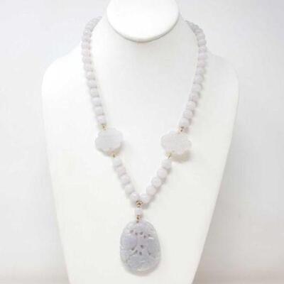 #1272 • Lavender Jade Necklace With 14k Gold Clasps Accessories, 113.3g