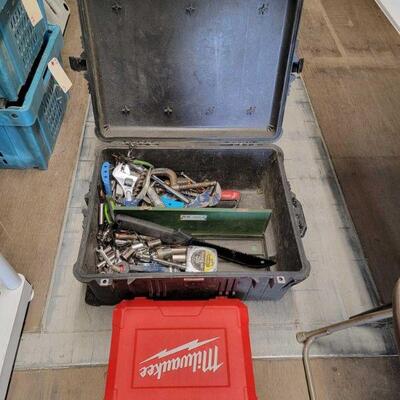 #4096 â€¢ Pelican Box Full Of Tools & Empty Milwaukee Case