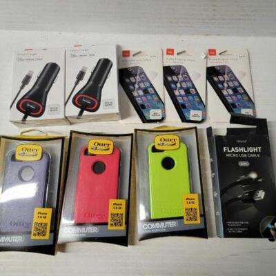 #5848 â€¢ iPhone Cases. Car Chargers. Screen Protectors & A Micro USB Charger