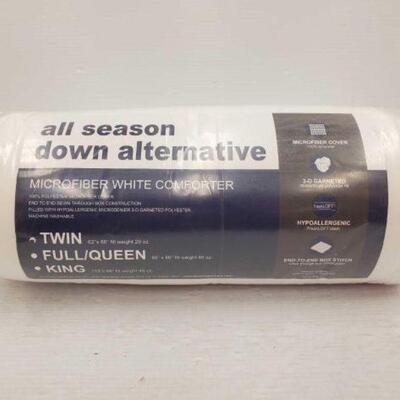 #1542 â€¢ New! All Season Down Alternative Twin Microfiber White Comforter