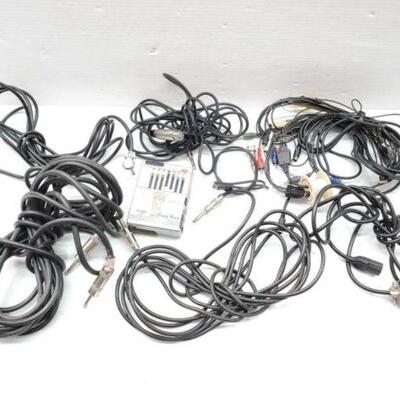 #2560 â€¢ Assortment of Cables for Music Equipment & Boss Headphone AMP