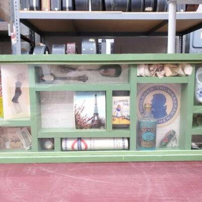#2654 â€¢ Shadowbox: Includes Cologne from Germany, Tickets from Switzerland, Dutch Buttermilk Soap and More!