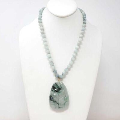 #1274 • Jade Necklace With 14k Gold Clasp, 113.9g