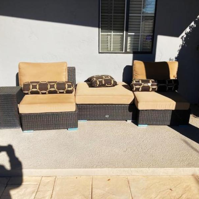 Sirio Wicker Patio Furniture With New in PLastic Cushions 