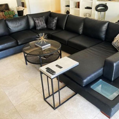 Large Leather Modern Sectional 