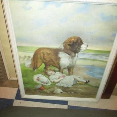 Vintage Large Print Original â€œGuardingâ€ H. Hintermeister  