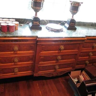 Beautiful Marble Top Credenza  