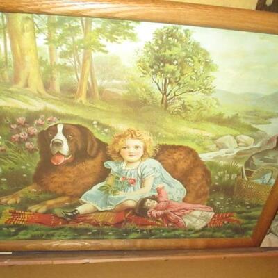 Vintage McLouglin Bros. Print Framed Wide Awake  