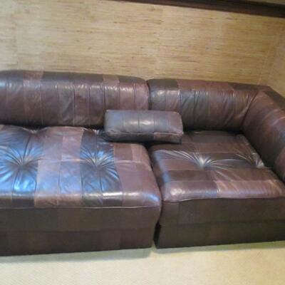 B & B America Italian Wonderful Section Leather Comfortable Sofa with Reversible Storage Compartments 