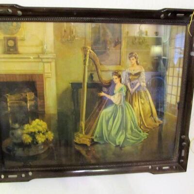 STUNNING FRAMED ANTIQUE VICTORIAN LITHOGRAPH - 30s-40s