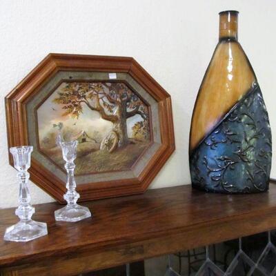 LOVELY DECOR & FRAMED HAND-CARVED LANDSCAPE RELIEF. 