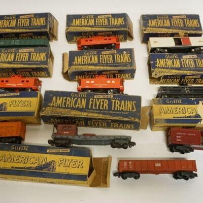 1108	AMERICAN FLYER TRAINS, GROUP OF 10 ASSORTED, 3/16 SCALE
