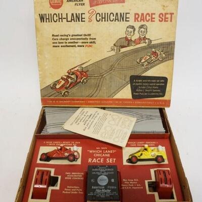 1073	GILBERT SLOT CAR SET WICH-LANE CHICANE RACE SET IN BOX
