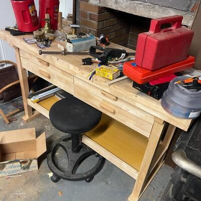 Misc tools work bench and garage items. 