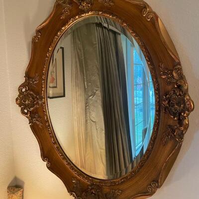Large Oval Gold Ornate Mirror