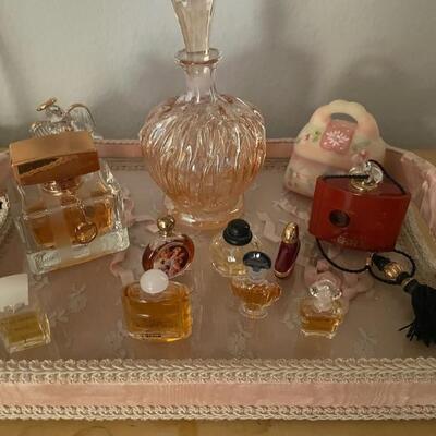 Perfume collection and tray