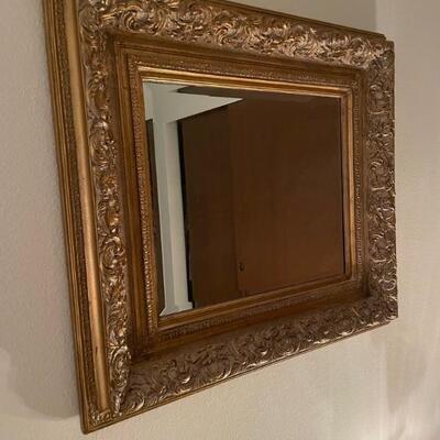Gold ornate rectangular mirror