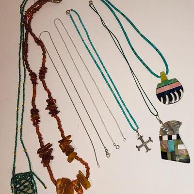 Sterling, Turquoise, Amber, Coral ~ some Zuni