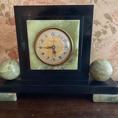 Deco Hammond (Whitehall ) Onyx & Agate Clock