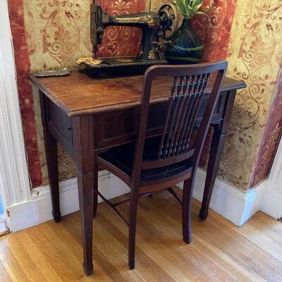 Antique Sewing Table ( with matching seat ) 
