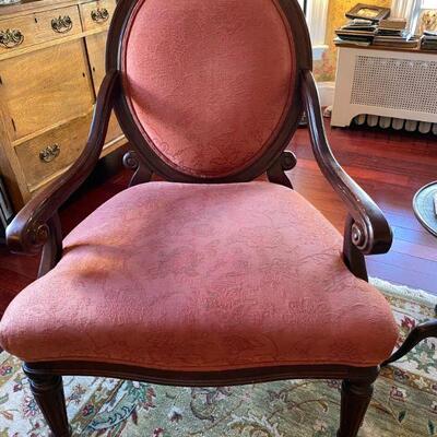 Pair of Victorian Revival Cameo Back Mahogany Parlor Chair ~
32