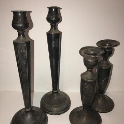 Antique Sterling Candlesticks 