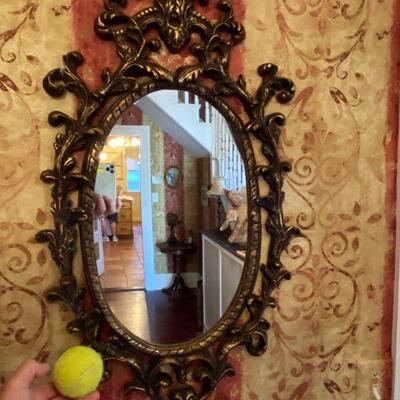 Gilt Oval Victorian Mirror 