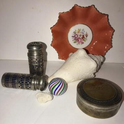 Vintage smalls ~ cobalt S & P ~ Plated snuff box ~ & more 