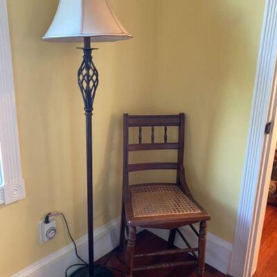 Caned chair  65" Floor lamp
