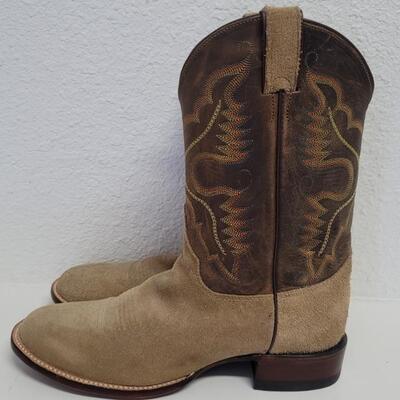 Justin Suede Cowboy Boots, Men's Size 10