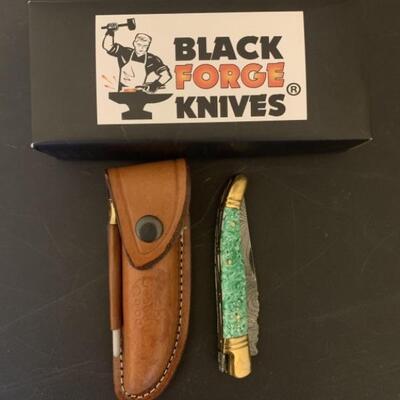 Black Forge Knife, Sheath, & Box, as pictured