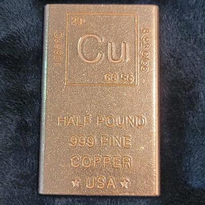 Half Pound .999 Fine Copper Bar