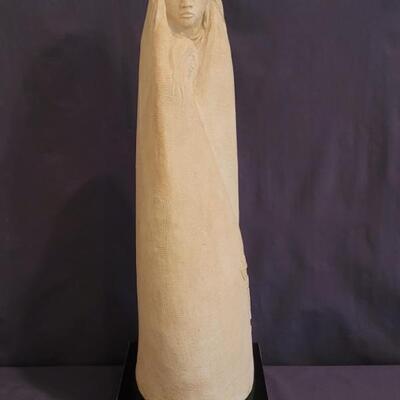 Hand Carved Native American Mother & Child Statue