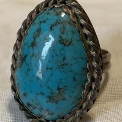 Sterling Silver Navajo Ring with Turquoise Size