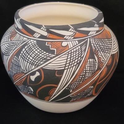 Southwestern Tigua Pottery Vase by Tony Valdez