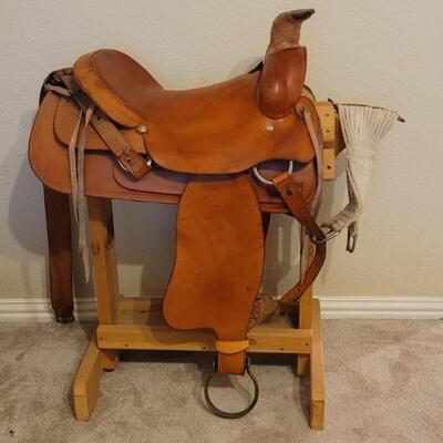 Saddle & Saddle Stand: 
 Texas Saddlery Bastrop TX