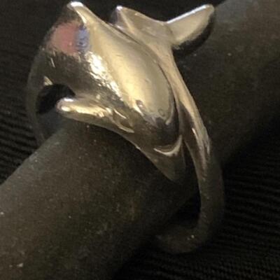 925 Silver Dolphin Ring Designed by Wyland-Size 7