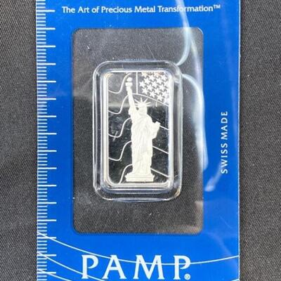 PAMP SWISS MADE 10 grams .999 Silver Bar