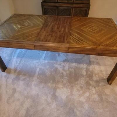 Wooden Dining Table with Leaf