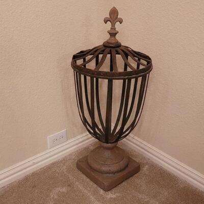 Rustic Decor: Cast Open Rod Urn with Lid