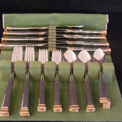 Eternal Gold Stainless Flatware Set by Lenox Service for 8