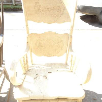 Antique Pressed Back Rocking Chair 